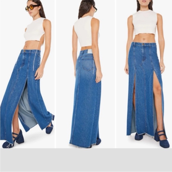 NWT MOTHER SNACKS! The Lickity Split Fray Maxi Skirt in Yummy Size 26 - Picture 1 of 14